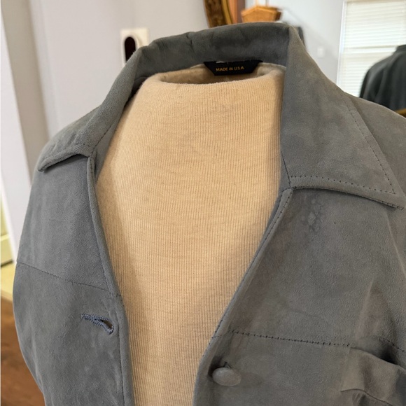 Gray Suede Button-Up Jacket - Picture 5 of 9